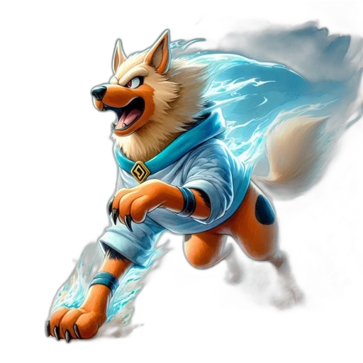 staff, animal, dragon, fantasy art, concept art, pixel art, 3d render, blue transparent PNG cut-out