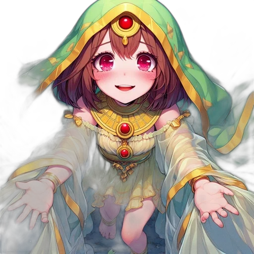 crown, dress, creature, mask, fantasy art, anime, pixel art, concept art transparent PNG cut-out