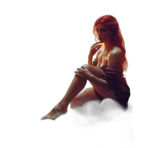dress, concept art, photorealistic, pixel art, fantasy art, fire, fog, neon lights transparent PNG cut-out