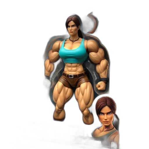 3d render, concept art, pixel art, photorealistic, box, containing, gym, raider transparent PNG cut-out