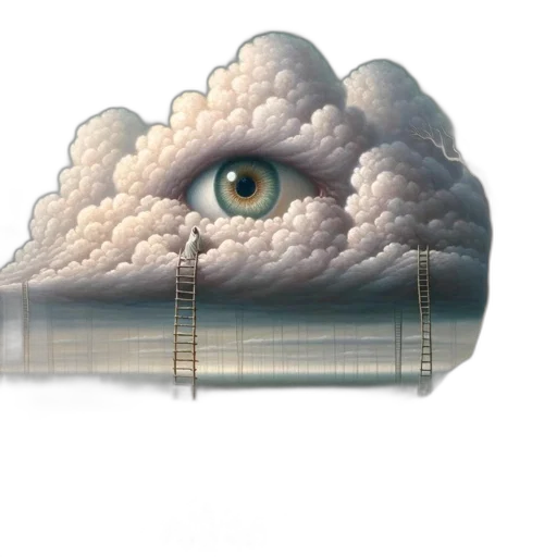 face, umbrella, robot, building, concept art, photorealistic, 3d render, fantasy art transparent PNG cut-out