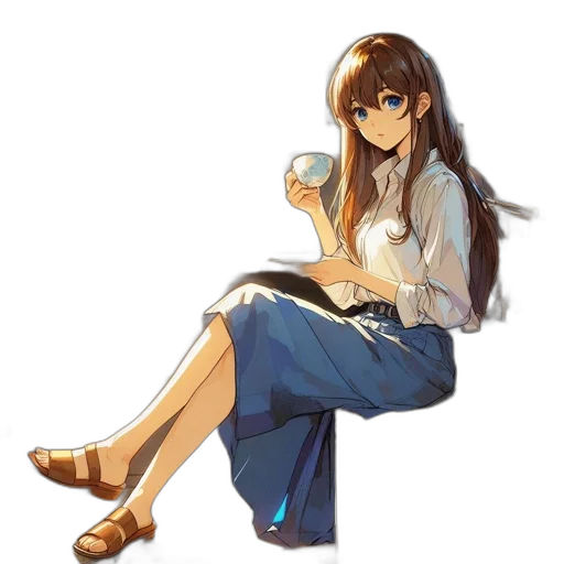 dress, staff, bottle, food, anime, concept art, pixel art, watercolor transparent PNG cut-out