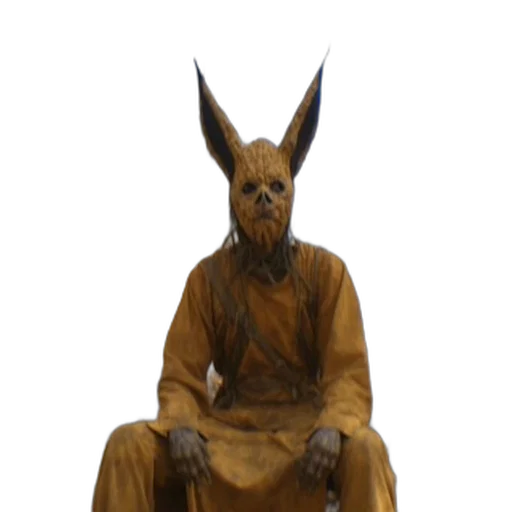 mask, creature, animal, staff, 3d render, concept art, fantasy art, person transparent PNG cut-out