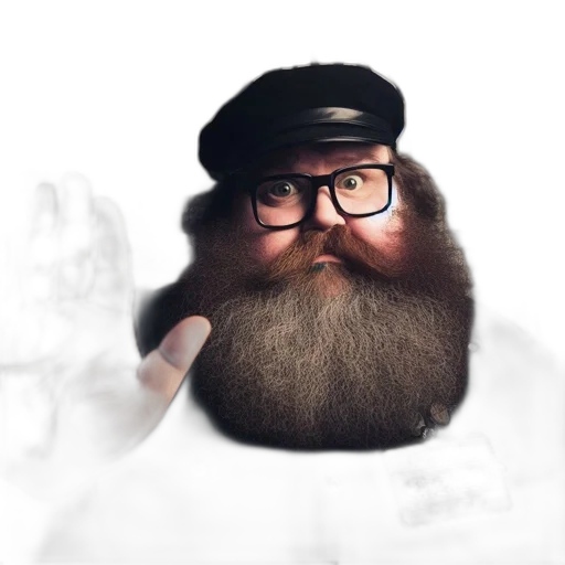 staff, face, hat, hair, photorealistic, concept art, cartoon, fantasy art transparent PNG cut-out