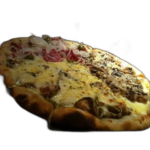 food, face, 3d render, photorealistic, pizza, various, toppings, sits transparent PNG cut-out