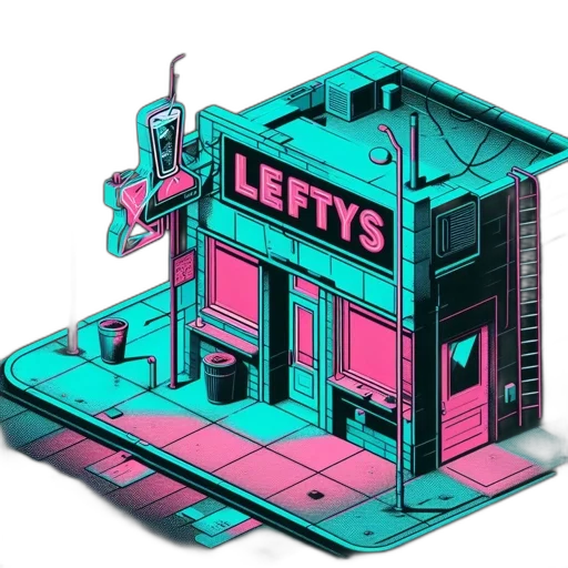 building, weapon, vaporwave, cyberpunk, concept art, 3d render, neon lights, neon transparent PNG cut-out