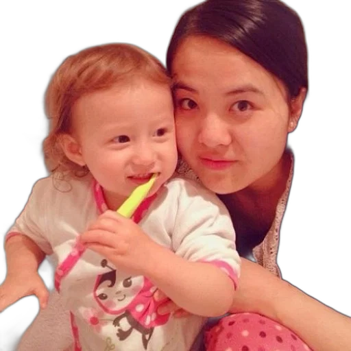 face, staff, photorealistic, woman, child, pose, picture, while transparent PNG cut-out