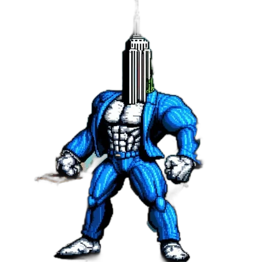 robot, weapon, sword, staff, pixel art, concept art, comic book art, vaporwave transparent PNG cut-out