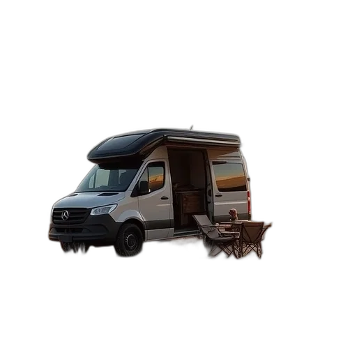 3d render, forward, roof, camper, sunbreer, features, retractable, sunshade transparent PNG cut-out