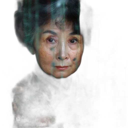 face, mask, creature, staff, photorealistic, 3d render, concept art, vaporwave transparent PNG cut-out