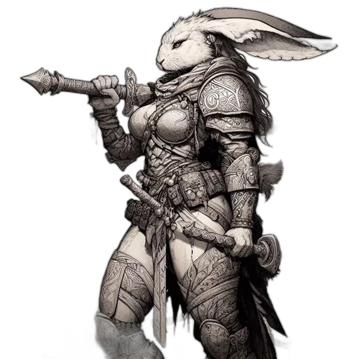 animal, weapon, sword, staff, concept art, fantasy art, pixel art, comic book art transparent PNG cut-out