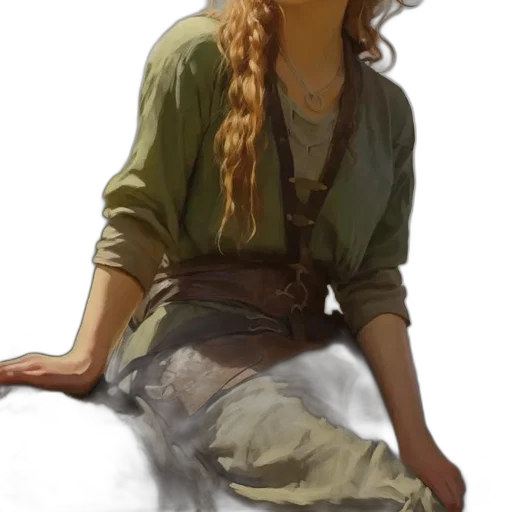 face, dress, dragon, staff, fantasy art, oil painting, photorealistic, concept art transparent PNG cut-out