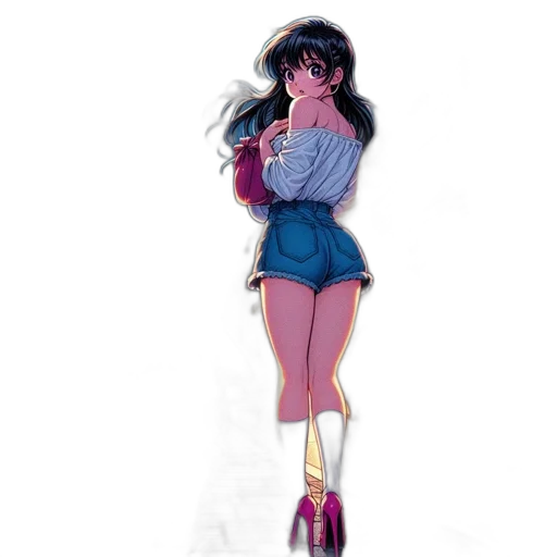 dress, jacket, vaporwave, concept art, 3d render, anime, neon lights, outer space transparent PNG cut-out