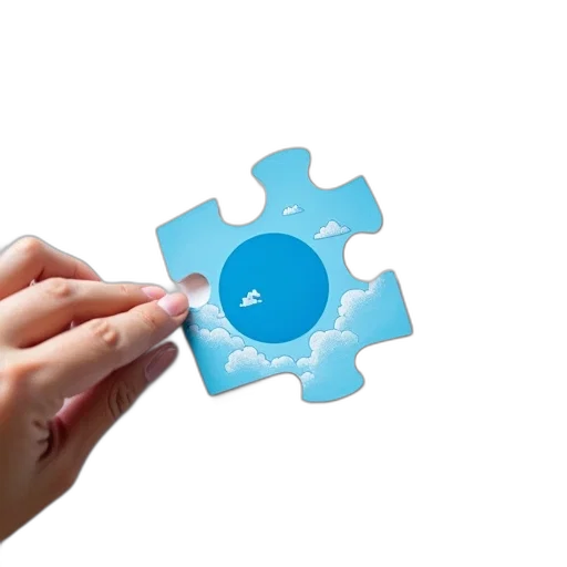jewelry, staff, 3d render, blue, person, hand, holding, puzzle transparent PNG cut-out