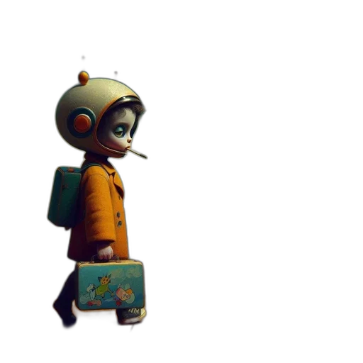 robot, creature, staff, mask, 3d render, concept art, pixel art, fantasy art transparent PNG cut-out