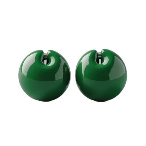 jewelry, 3d render, green, pair, earrings, smooth, glossy, finish transparent PNG cut-out