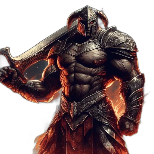 sword, weapon, concept art, fantasy art, comic book art, pixel art, imposing, heavily-armored transparent PNG cut-out
