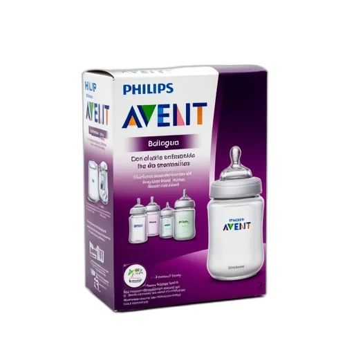 box, philips, avent, baby, bottles, displayed, white, background transparent PNG cut-out