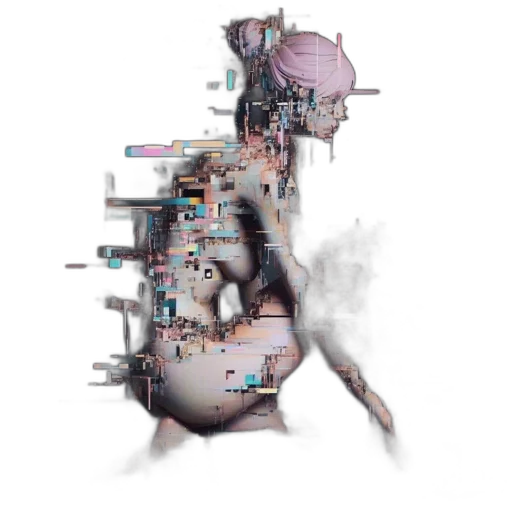 robot, creature, dress, animal, cyberpunk, concept art, 3d render, pixel art transparent PNG cut-out
