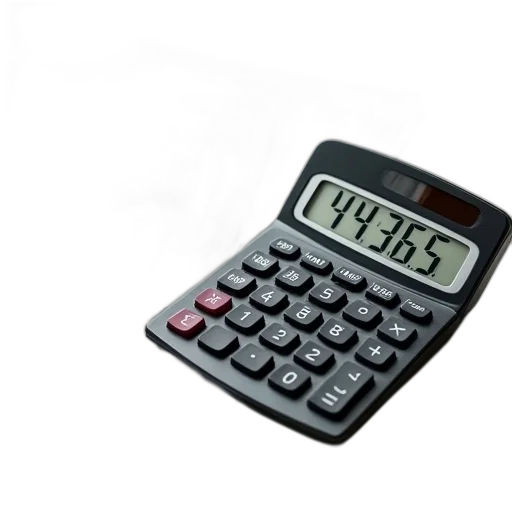 3d render, calculator, words, taxes transparent PNG cut-out