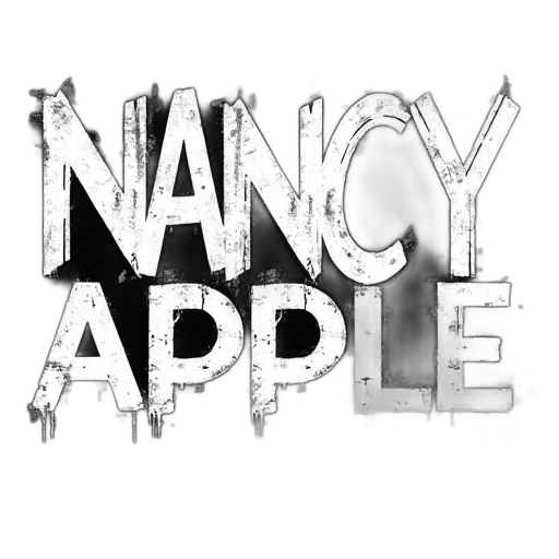 cartoon, concept art, stylized, poster, words, nancy, apple, large transparent PNG cut-out