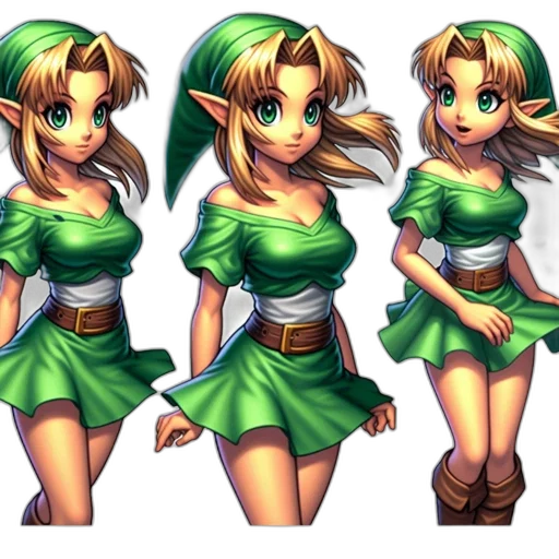 dress, pixel art, concept art, fantasy art, 3d render, green, earth tones, colorful transparent PNG cut-out