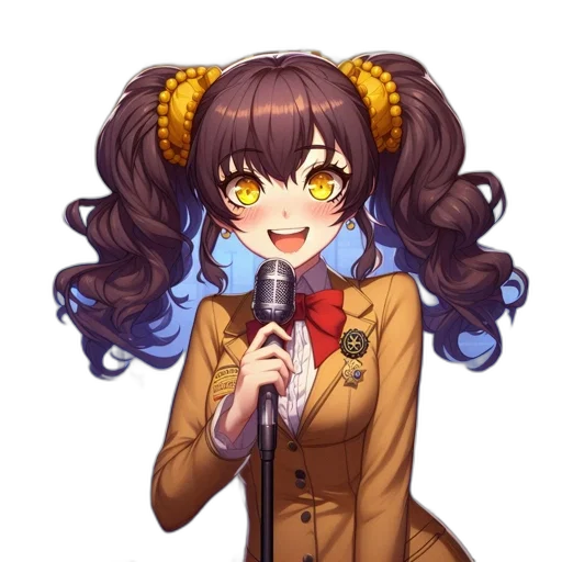 staff, jacket, face, flower, anime, pixel art, cartoon, concept art transparent PNG cut-out