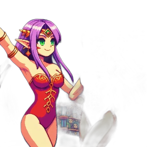 staff, weapon, dress, pixel art, fantasy art, concept art, anime, colorful transparent PNG cut-out