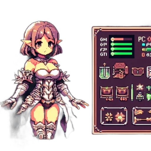 weapon, staff, pixel art, fantasy art, concept art, cyberpunk, monochrome, pastel transparent PNG cut-out