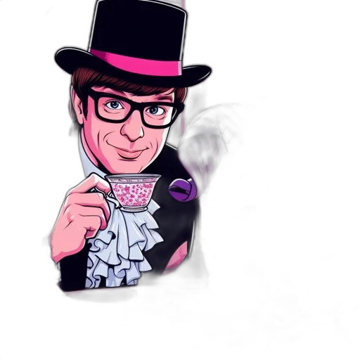 hat, cartoon, concept art, pixel art, comic book art, man, donning, suit transparent PNG cut-out