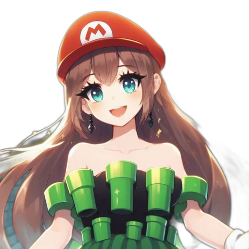 dress, hat, weapon, crown, pixel art, anime, concept art, fantasy art transparent PNG cut-out