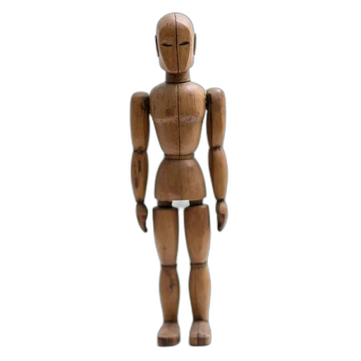 robot, staff, furniture, dress, 3d render, concept art, earth tones, weathered transparent PNG cut-out