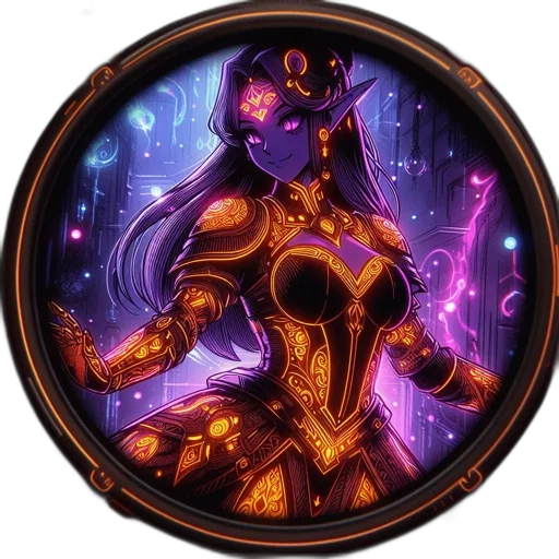 jewelry, staff, fantasy art, concept art, pixel art, comic book art, dark, elf-like transparent PNG cut-out