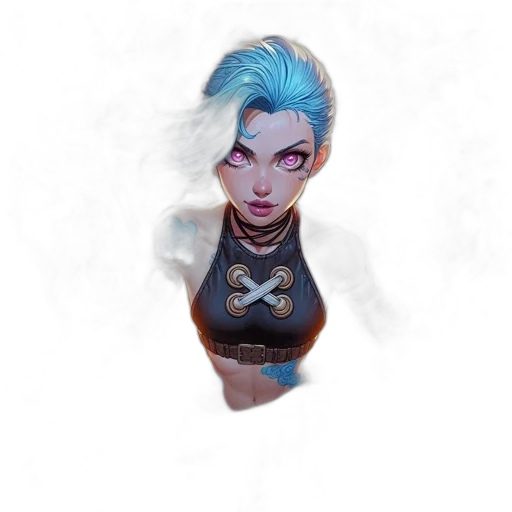 face, jewelry, staff, jacket, concept art, fantasy art, comic book art, cyberpunk transparent PNG cut-out