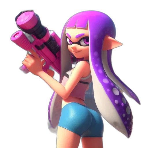 weapon, dress, staff, animal, 3d render, concept art, vaporwave, watercolor transparent PNG cut-out