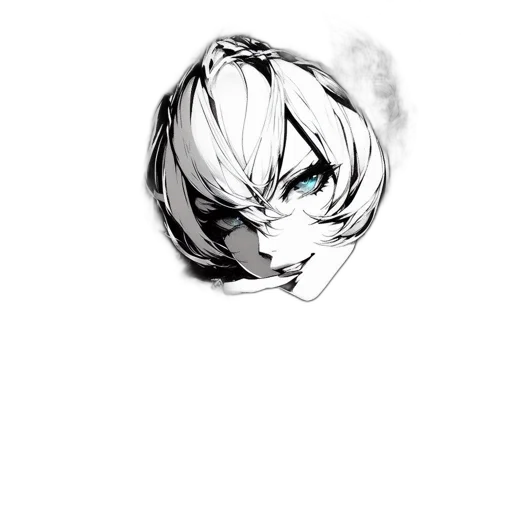 mask, face, hair, crown, anime, concept art, pixel art, cartoon transparent PNG cut-out