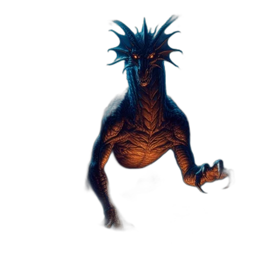 creature, dragon, mask, staff, concept art, fantasy art, 3d render, pixel art transparent PNG cut-out