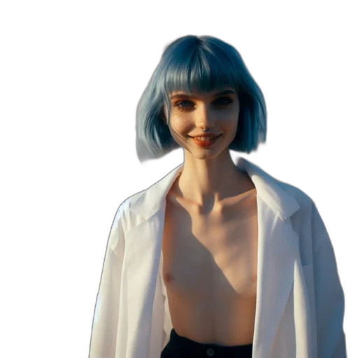 robot, dress, face, creature, concept art, 3d render, anime, photorealistic transparent PNG cut-out