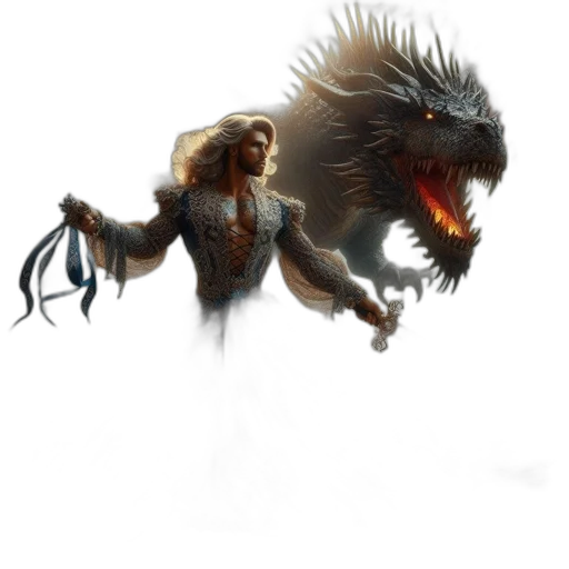 creature, dragon, animal, concept art, fantasy art, 3d render, comic book art, man transparent PNG cut-out