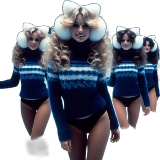 hair, mask, four, women, matching, ice, skating, costumes transparent PNG cut-out