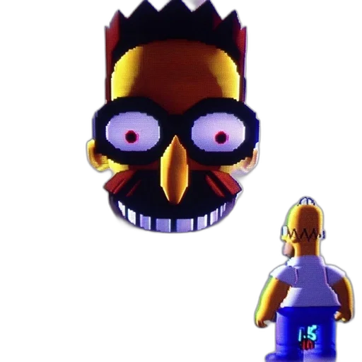 mask, face, robot, creature, pixel art, 3d render, concept art, cartoon transparent PNG cut-out