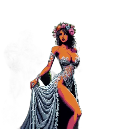 dress, fantasy art, concept art, comic book art, pixel art, fire, underwater, beach transparent PNG cut-out