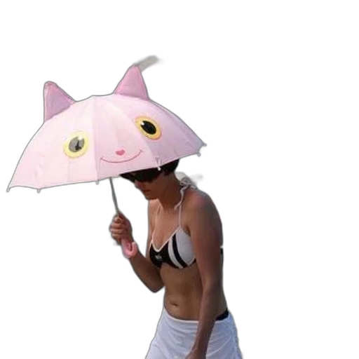 umbrella, hat, staff, mask, concept art, 3d render, vaporwave, cyberpunk transparent PNG cut-out