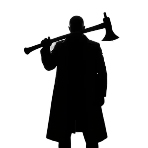 staff, weapon, sword, umbrella, concept art, silhouette, man, long transparent PNG cut-out