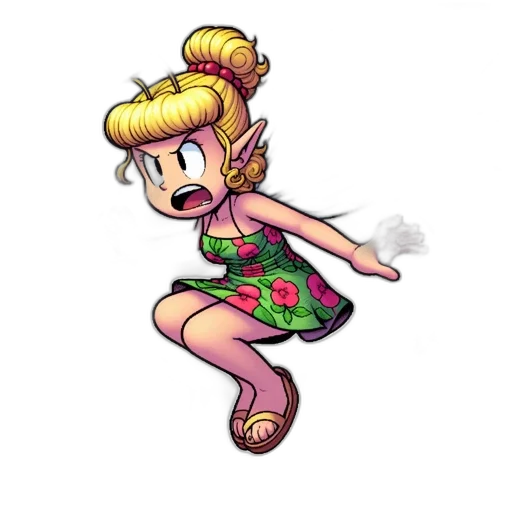 dress, staff, pixel art, cartoon, concept art, anime, blonde-haired, fairy transparent PNG cut-out