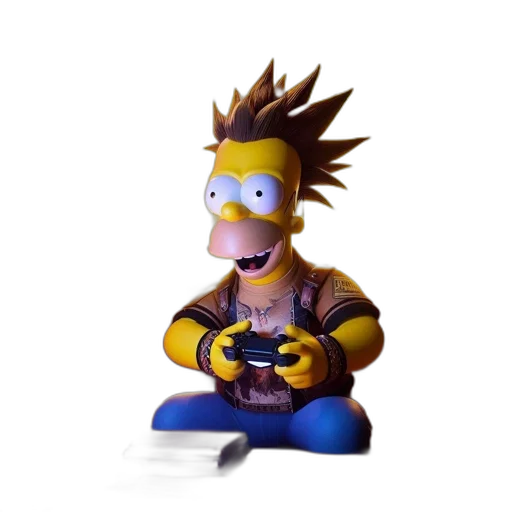 jacket, 3d render, concept art, cartoon, pixel art, iconic, simpsons, character transparent PNG cut-out