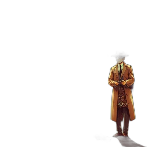 hat, jacket, staff, robot, concept art, 3d render, pixel art, photorealistic transparent PNG cut-out