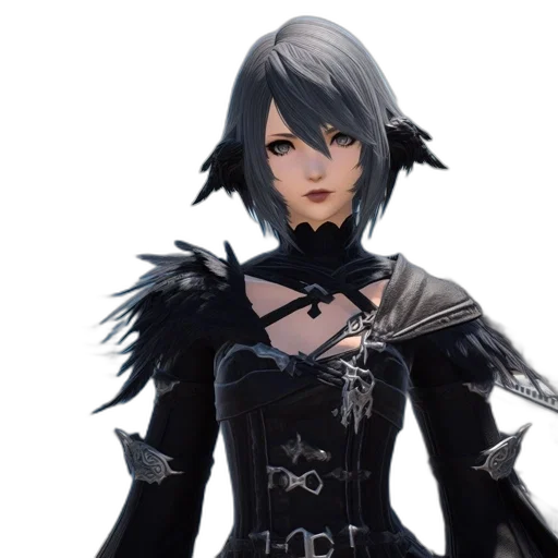 concept art, fantasy art, 3d render, anime, monochrome, dark, animated, figure transparent PNG cut-out