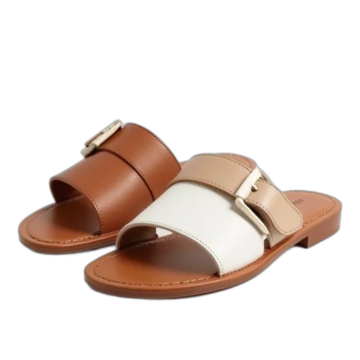 shoes, pair, two, tone, sandals, straps, color, brown transparent PNG cut-out