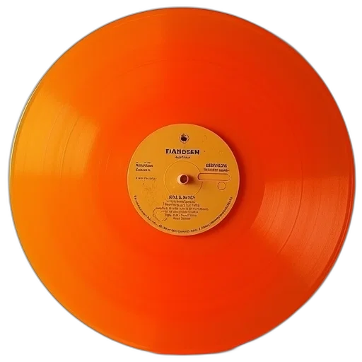 golden, orange, vinyl, record transparent PNG cut-out